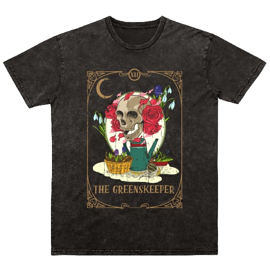 Keeper Plants Tarot Card Occult Club Gothic Mineral Wash T Shirts