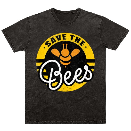 Save The Bees Earth Lover Planet Beekeeper Beekeep Mineral Wash T Shirts