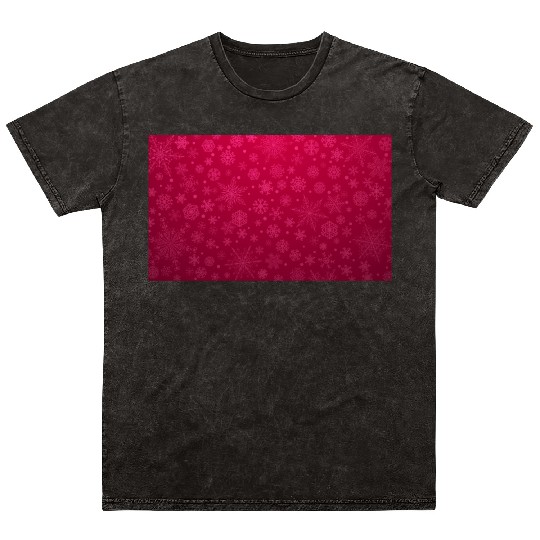 Red Snowflakes Aesthetic Pattern Mineral Wash T Shirts
