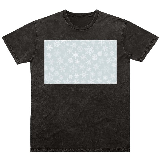 Winter Snowflakes Pattern Grey White Mineral Wash T Shirts