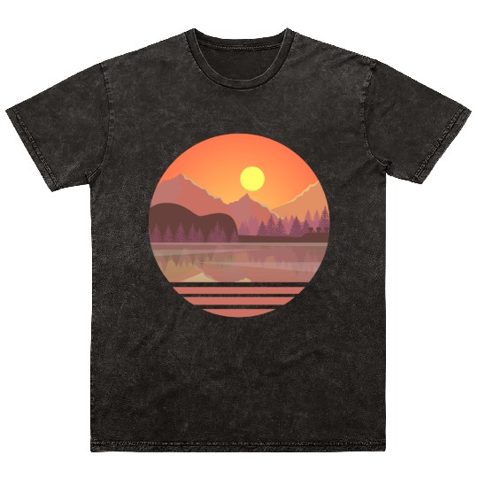 Guitar Player Retro Reflection Acoustic Electric Mineral Wash T Shirts