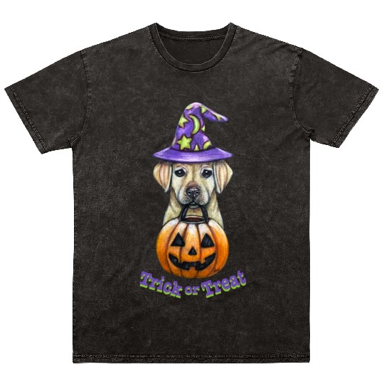 Trick or Treat Pup Mineral Wash T Shirts