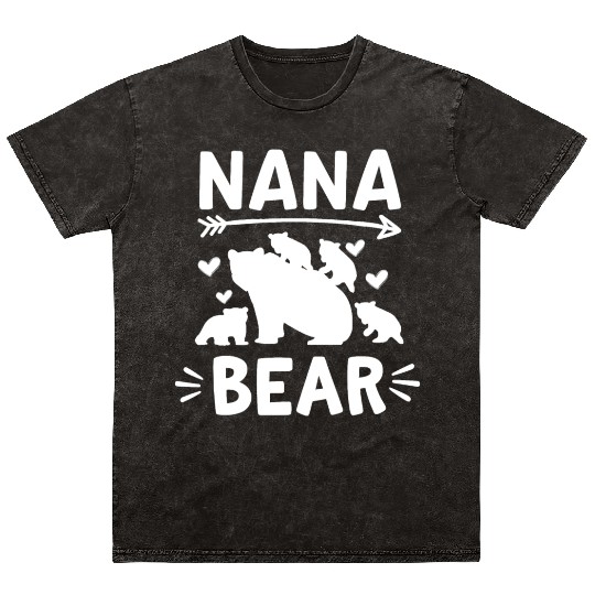Nana Bear 4 Cubs Cute Grandparents Day Gift 4 Gran Mineral Wash T Shirts