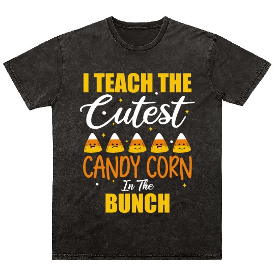 Cute I Teach The Cutest Candy Corn Halloween Mineral Wash T Shirts