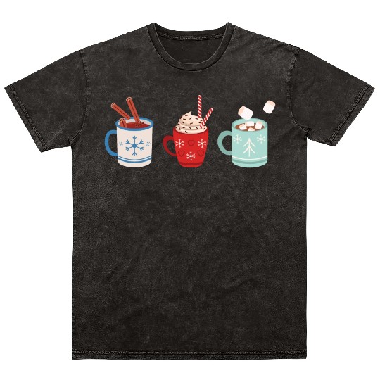 Coffee Christmas Latte Mineral Wash T Shirts