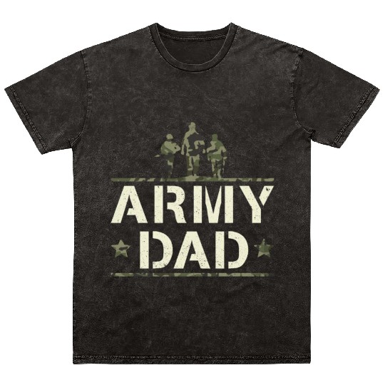 US Proud Army Dad Camo Mineral Wash T Shirts