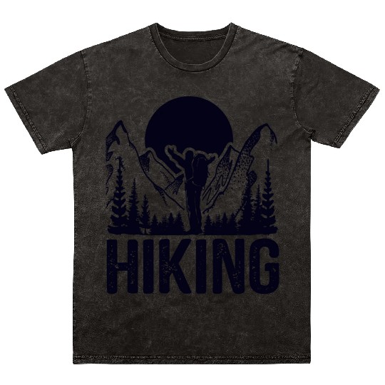 Hiking Go Mountaineering Hiking Tour Hiking Day Mineral Wash T Shirts