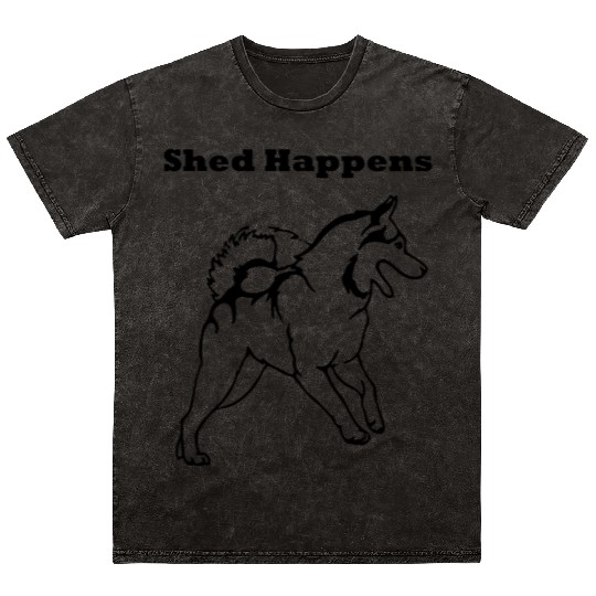 Shed Happens Siberian Husky Mineral Wash T Shirts
