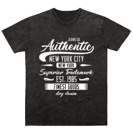 New York City Born In 1985 Vintage Birthday Mineral Wash T Shirts