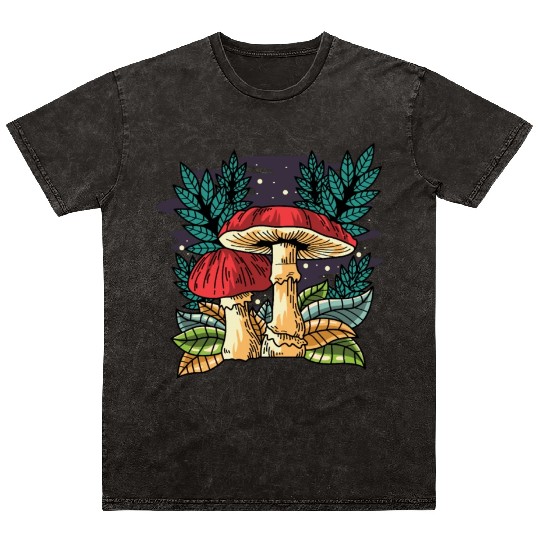 Mushrooms Nature Mycologist Gift Mineral Wash T Shirts
