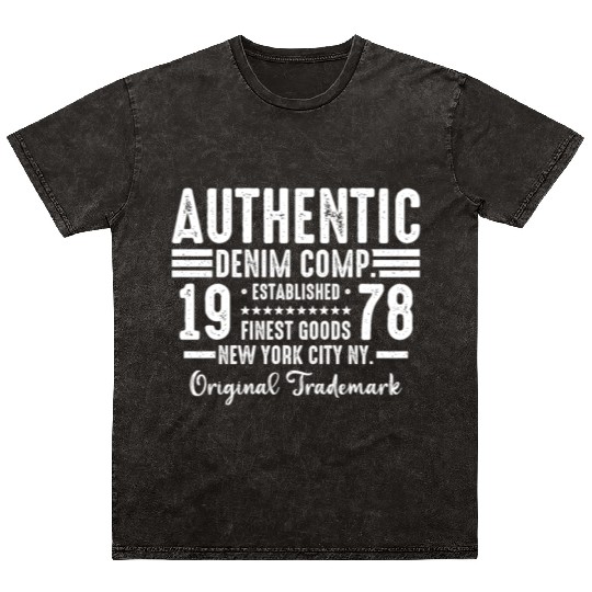 New York City Born In 1978 Vintage Birthday Mineral Wash T Shirts
