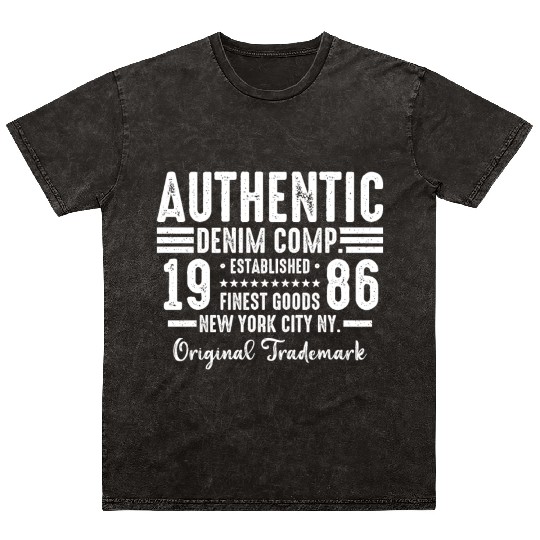 New York City Born In 1986 Vintage Birthday Mineral Wash T Shirts