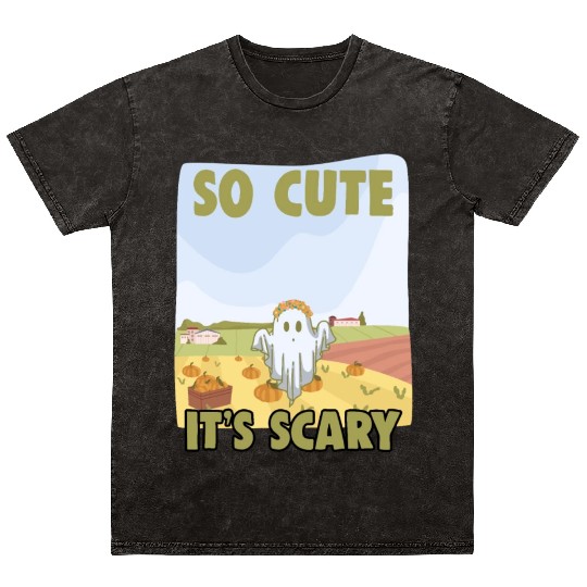 So Cute It's Scary Retro Pumpkin Farm Grost A Mineral Wash T Shirts