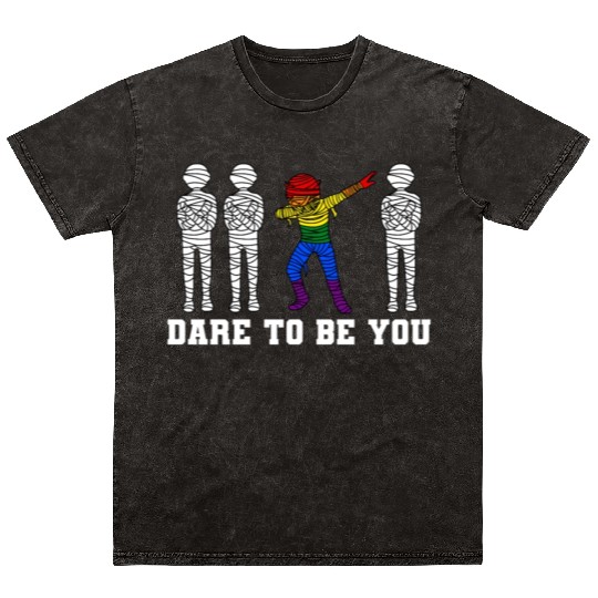 Dabbing Mummy LGBTQ Pride Halloween Mineral Wash T Shirts