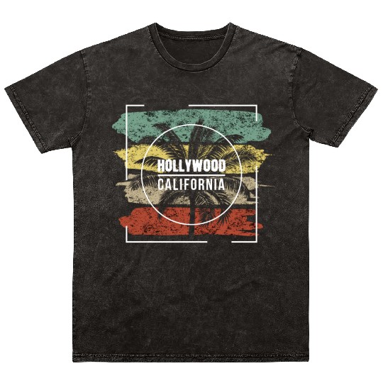 Hollywood California Vacation Souvenir Mineral Wash T Shirts