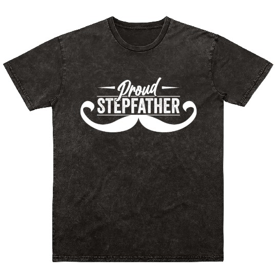 Proud Stepfather Step Dad Stepdad Fathers Day Mineral Wash T Shirts