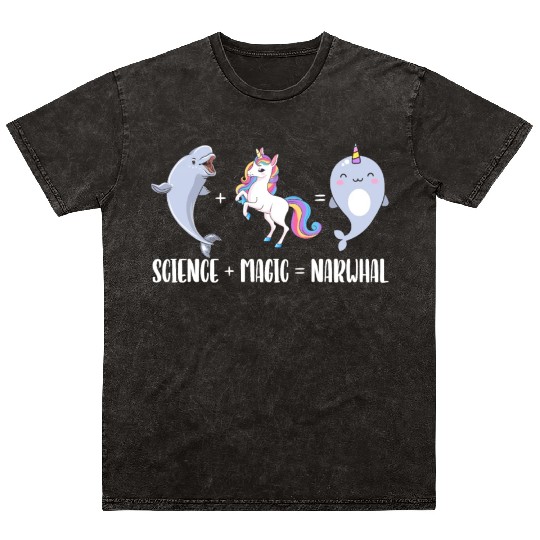 Science Magic Narwhal Unicorn Of The Sea Animal Mineral Wash T Shirts