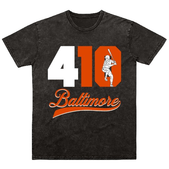 Baltimore baseball area code 410 Mineral Wash T Shirts