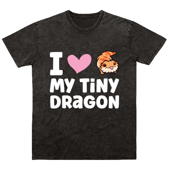 I Love My Tiny Dragon Reptile Pogona Lizard Mineral Wash T Shirts