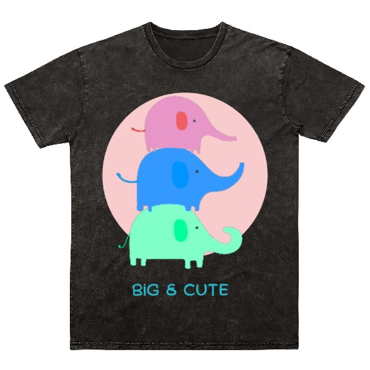 Babay I Kides I Big & cute I Elephant Mineral Wash T Shirts