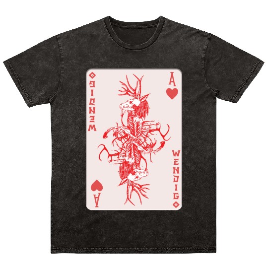 Folk Creature Wendigo Card Halloween Cryptid Mineral Wash T Shirts