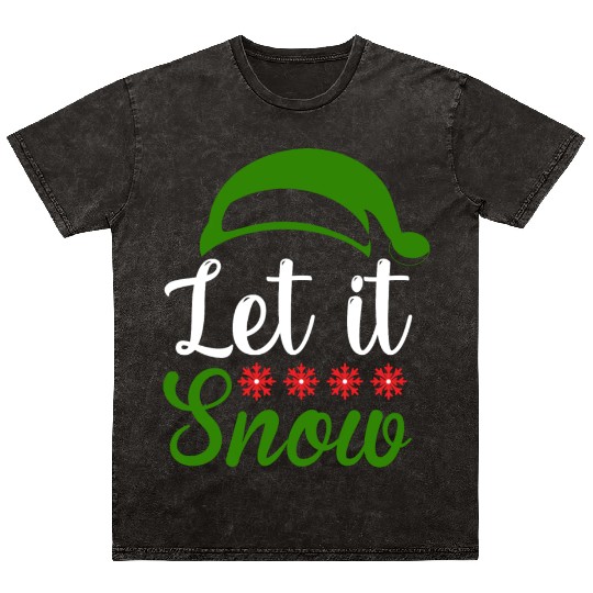 Let it snow Funny Christmas Mineral Wash T Shirts