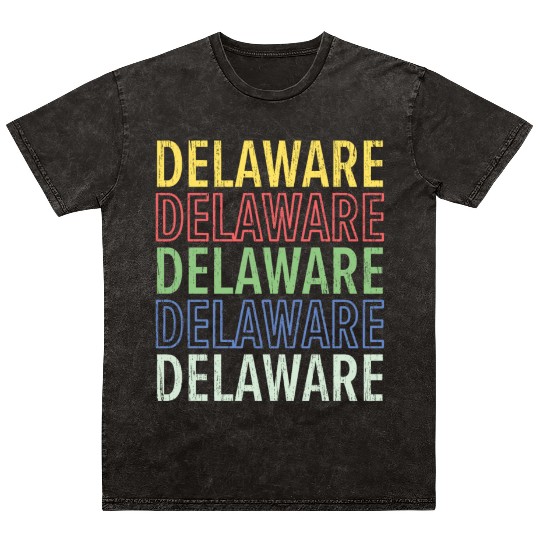 Delaware State USA America United States Mineral Wash T Shirts