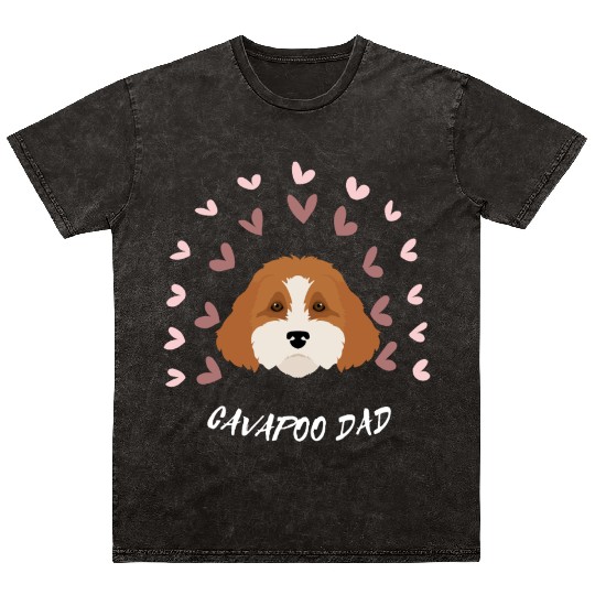 CAVAPOO Dad. Cute cavapoo puppy. Dog Lover Mineral Wash T Shirts