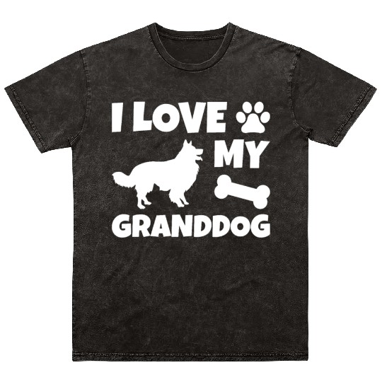 I Love My Granddog Border Collie Mineral Wash T Shirts