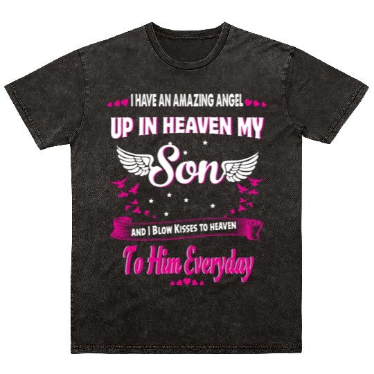 My Son Forever My Angel Sympathy In Loving Memory Mineral Wash T Shirts