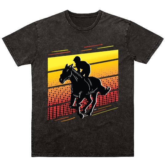 Horse Racing Competition Rancher Gift Mineral Wash T Shirts