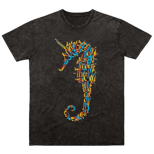 Unicorn Seahorse Mineral Wash T Shirts