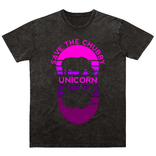 Save The Chubby Unicorn Rhino Retro Colors Mineral Wash T Shirts