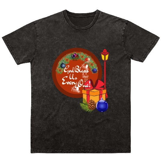 Cute A Christmas Carol God Bless Us Everyone Lamp Mineral Wash T Shirts