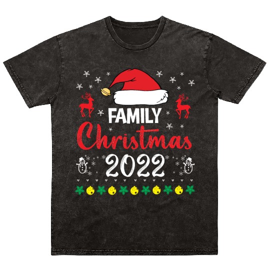 Family Christmas 2022 Mineral Wash T Shirts