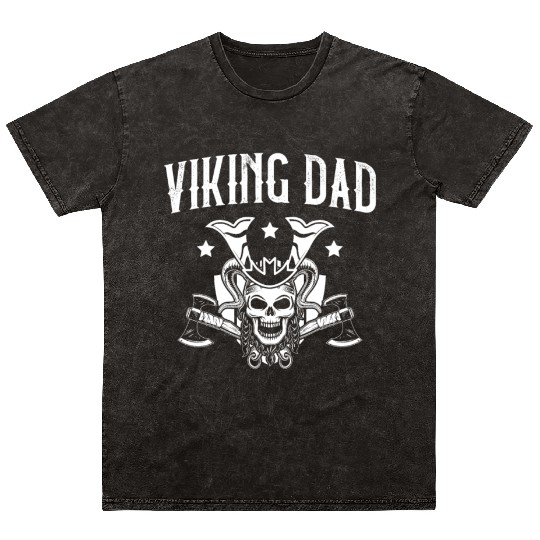 Viking Dad Pagan Scandinavian Berserker Norsemen Mineral Wash T Shirts