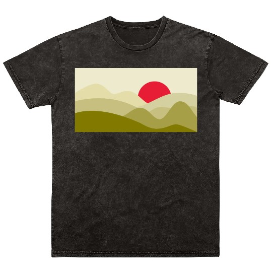 Minimalist Sun Olive Green Mineral Wash T Shirts