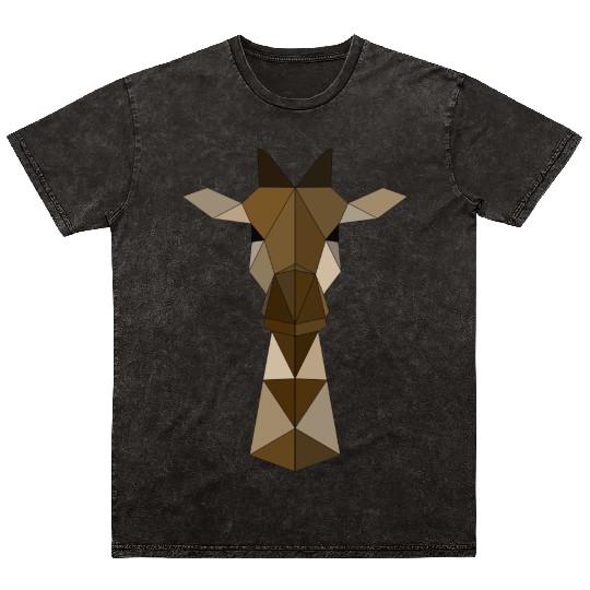 Giraffe geometrical Mineral Wash T Shirts