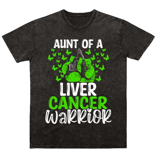 Liver Cancer Awareness Aunt Nephew Niece Mineral Wash T Shirts