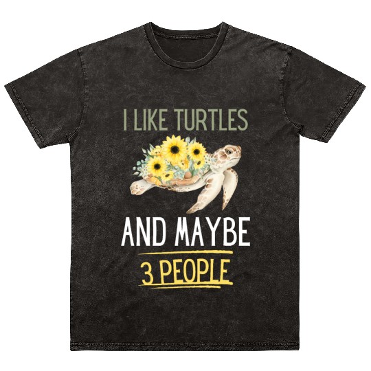 Sea Turtle Lover Ocean Animal Funny Gift Turtle Mineral Wash T Shirts