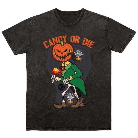 Candy Or Die - Trick Or Treat - Scary Halloween Mineral Wash T Shirts