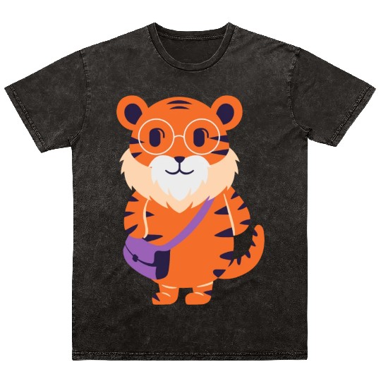 Funny Tiger Mineral Wash T Shirts