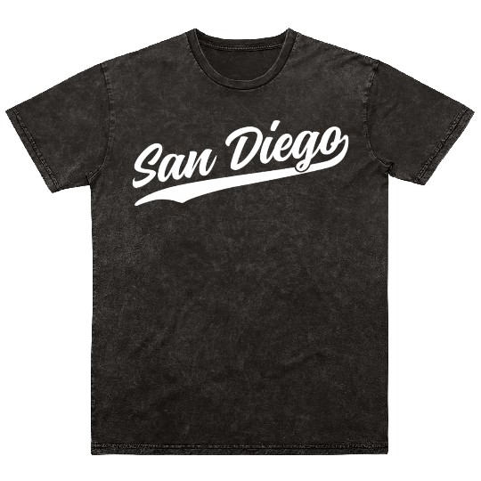 San Diego California Cool Ca Retro 1970S White Tex Mineral Wash T Shirts