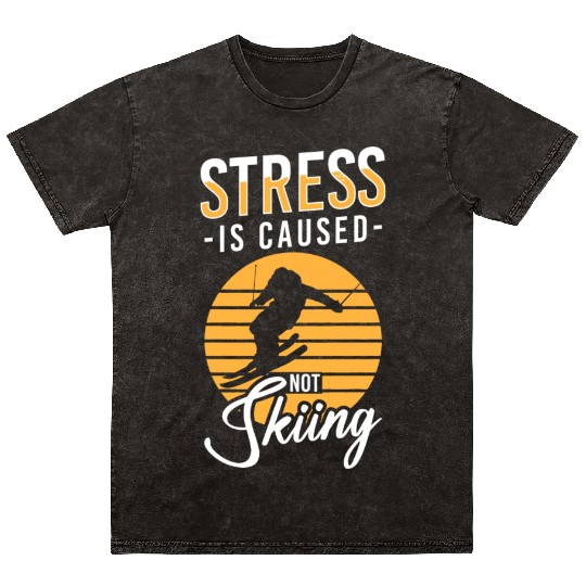 Skiing Vacation Mountains Ski Slope Mineral Wash T Shirts