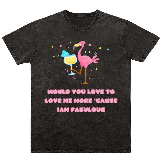 Flamingo love Mineral Wash T Shirts
