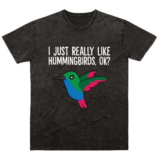 Hummingbird Lover Birding I Just Really Like Mineral Wash T Shirts