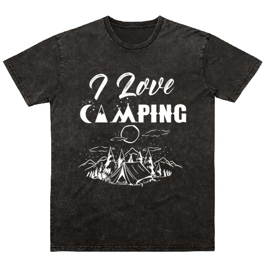 I Love Camping Lover Camper Campsite Camp Mineral Wash T Shirts