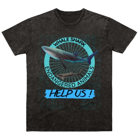 Protect Marine Animal Whale Shark Mineral Wash T Shirts