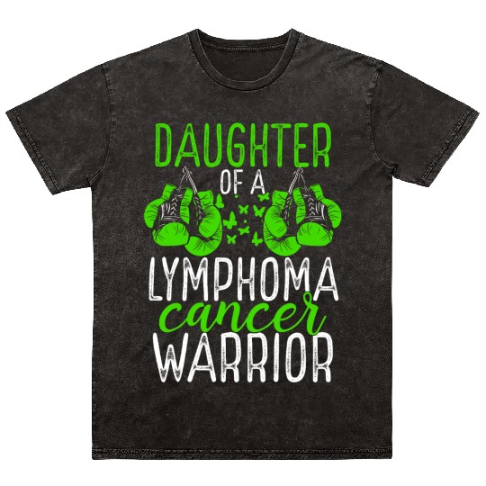 Daughter Lymphoma Cancer Awareness Month Ribbon Mineral Wash T Shirts