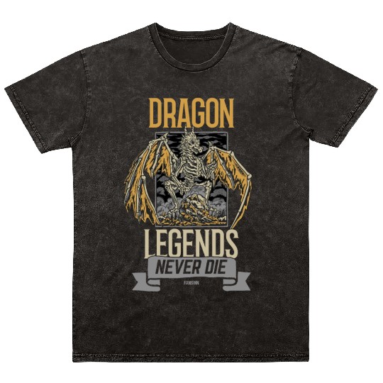 Dragon Legends Never Die Mineral Wash T Shirts